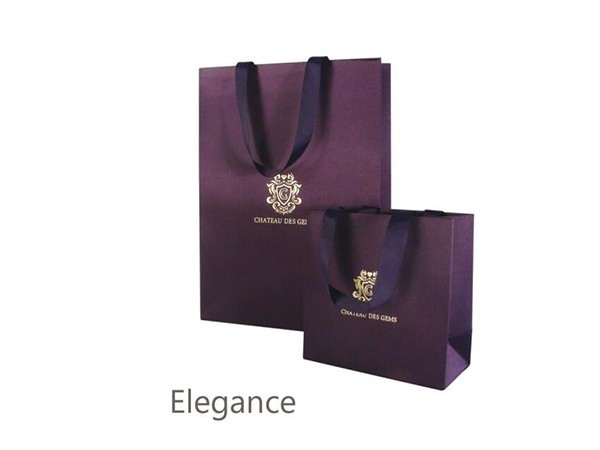 Purple Silk Cloth Paper Bag