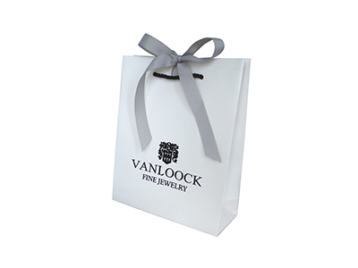 White Card Paper  Bag with Butterfly Knot