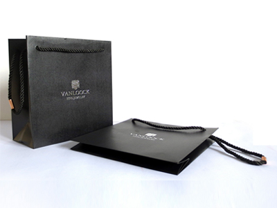Black Special Paper Bag with PU Handle