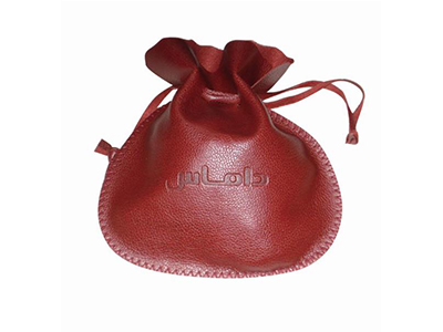 Red PU Pouch with Round Shape