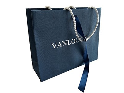 Blue Special Paper Bag with Texture