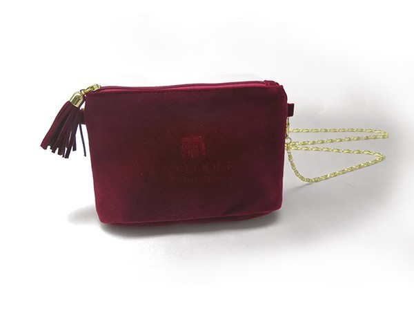 Mini Velvet Pouch with Single Metal Chain